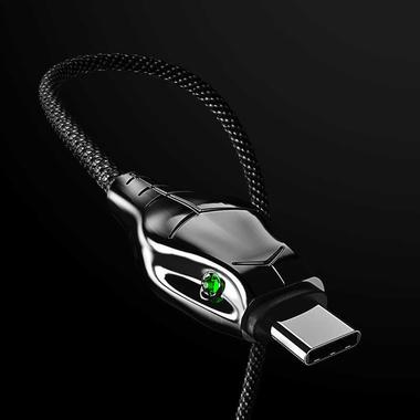 USB A - Type C нейлоновый кабель - черный 120 см, фото №6