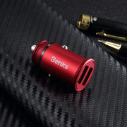 Benks зарядное устройство в прикуриватель на 2 USB A - красное - фото 1
