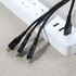 Нейлоновый USB кабель 3 в 1 Type C Lightning Lightning - Черный, фото №2