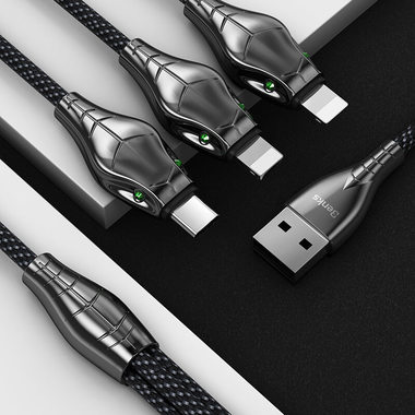 Benks USB кабель Black Mamba 3 в 1 150 см - Lightning - Lightning - Type C, фото №5