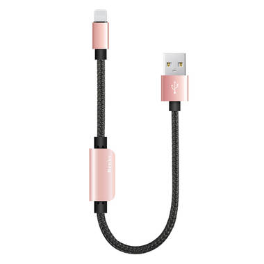 0.25 м - переходник для наушников и зарядки iPhone - розовый, фото №1