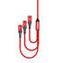 Нейлоновый USB кабель 3 в 1 Type C Lightning Lightning - Красный, фото №3