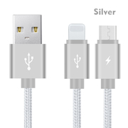 Кабель 2 в 1 Lightning - Micro USB Серый