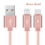 Кабель 2 в 1 Lightning - Micro USB Розовый