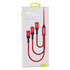 Нейлоновый USB кабель 3 в 1 Micro USB Lightning Lightning - Красный, фото №1