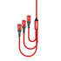 Нейлоновый USB кабель 3 в 1 Micro USB Lightning Lightning - Красный, фото №3
