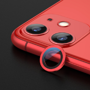 Сапфировое защитное стекло на камеру iPhone 11, красная мет. рамка DR - 1шт. - фото 1