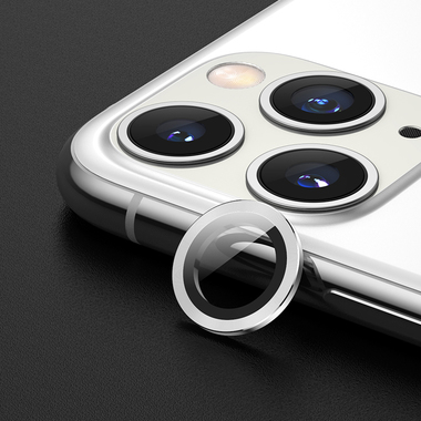 Защитное стекло на камеру iPhone 11 Pro/11 Pro Max, мет. рамка KR (Silver) - 1 шт., фото №5