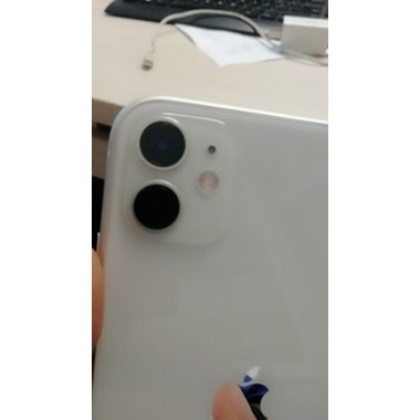 Защитное стекло на камеру iPhone 11, белая рамка KR - 2шт., фото №8, добавлено пользователем