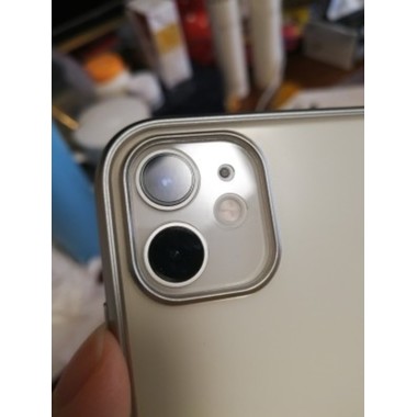 Защитное стекло на камеру iPhone 11, белая рамка KR - 2шт., фото №7, добавлено пользователем