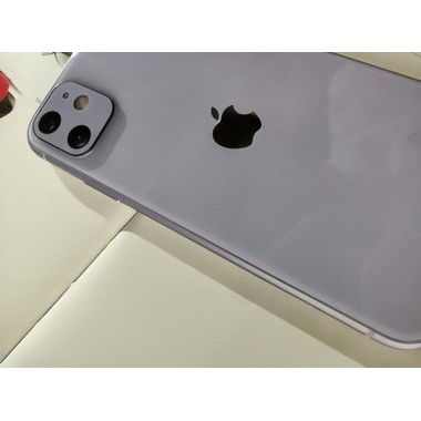 Защитное стекло на камеру iPhone 11, фиолетовая рамка KR - 2шт., фото №5, добавлено пользователем