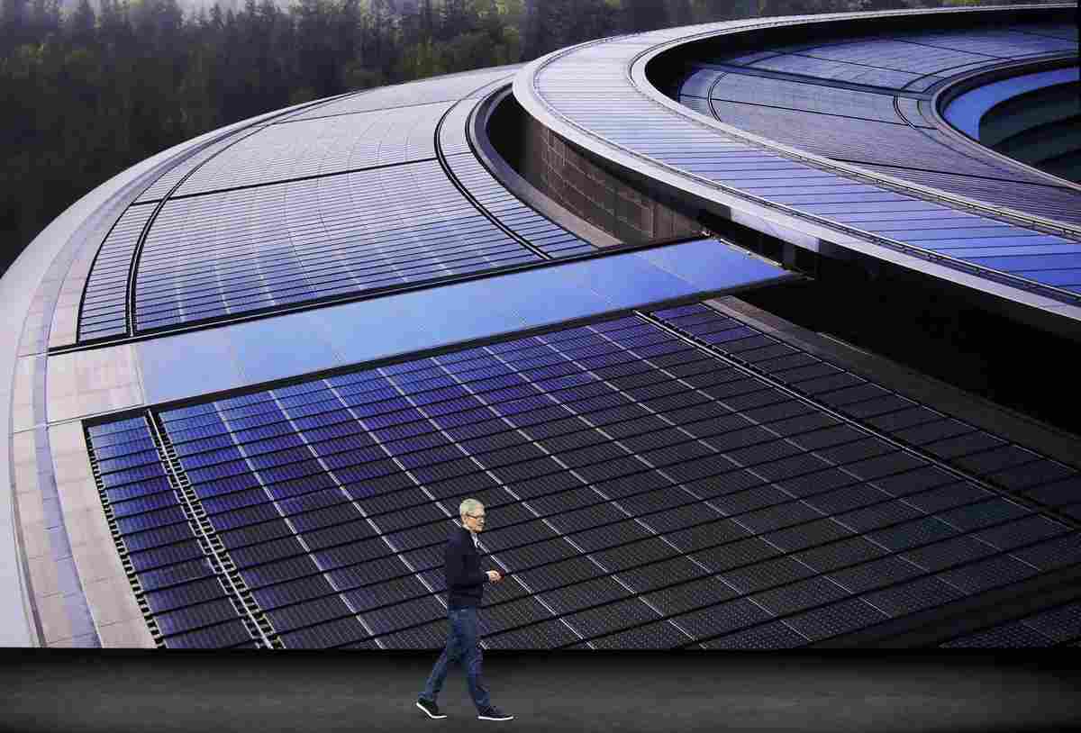 фото солнечных батарей в эппл парке